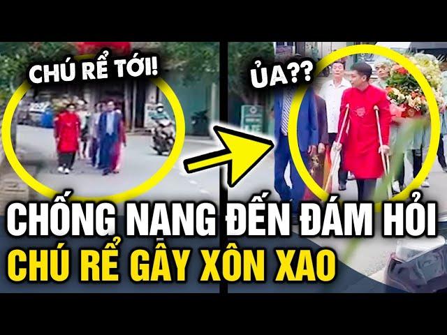 Xôn xao ĐÁM HỎI gây sốt cộng đồng mạng vì chú rể xuất hiện VỚI CÂY NẠNG | Tin 3 Phút