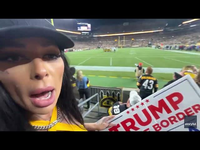 Woman Runs Onto Field With Pro-Trump Sign During Jets-Steelers Game