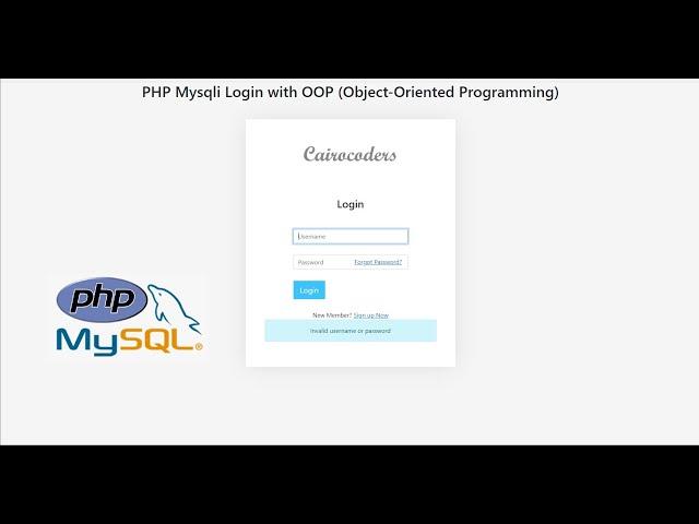 PHP Mysqli Login with OOP (Object-Oriented Programming)