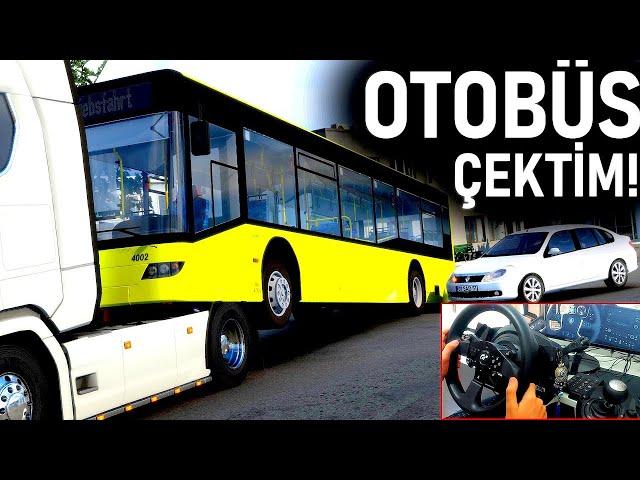 ÇEKİCİ İLE KAZALI OTOBÜSÜ ÇEKTİM! - BELEDİYE OTOBÜSÜ, ÇEKİCİ SCANİA, ESKORT ARAÇ - ETS 2 Mod T300RS