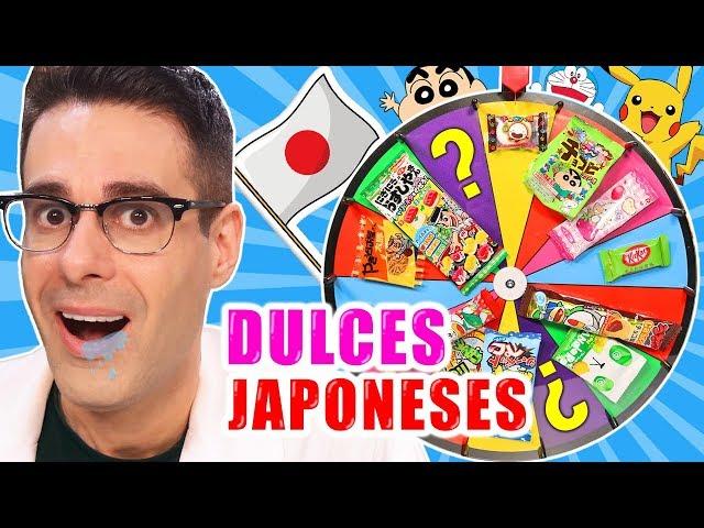 Probando DULCES JAPONESES RAROS con RULETA MISTERIOSA de Mike