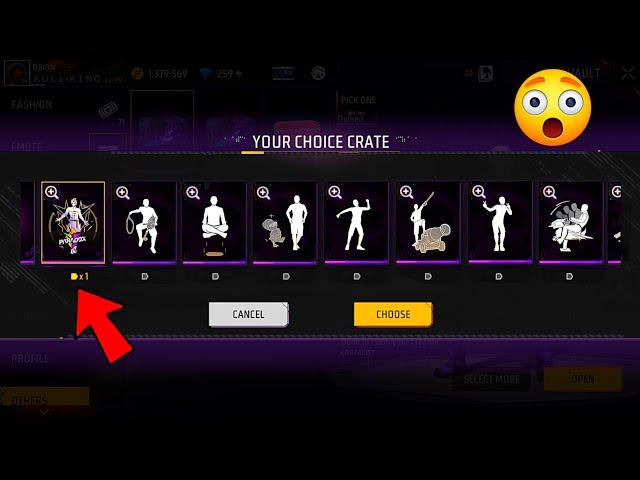 FREE BOX  CHOOSE  FREE EMOTES  ADAM GOT 6 FREE EMOTES ️ FREE FIRE