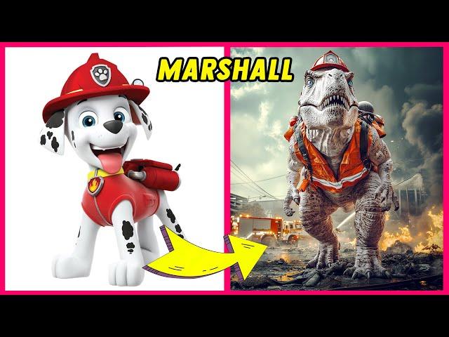 Personajes de Paw Patrol como Dinosaurios  + Adivina los Personajes de Paw Patrol por Voz 