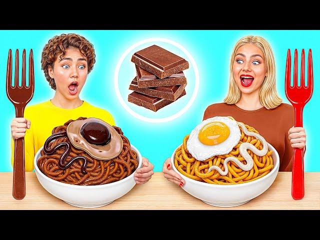 Real Food vs Chocolate Food Challenge | Amazing Cooking Hacks by Multi DO Challenge