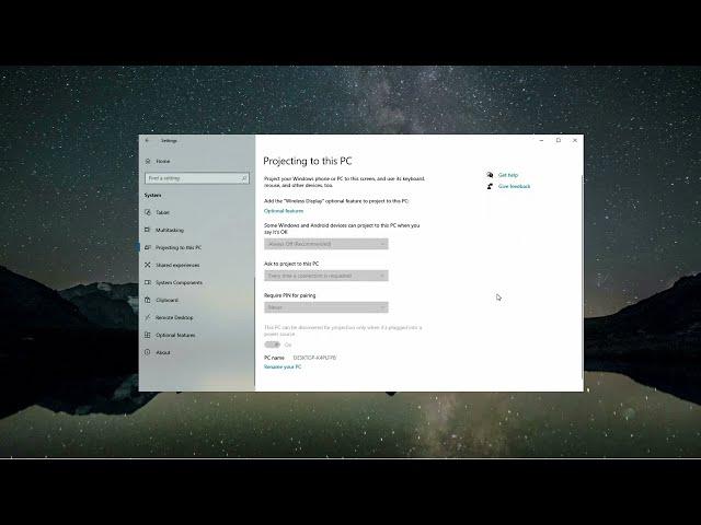 How To Enable or Disable Projecting to This PC in Windows 10 (2024) - Easy Fix
