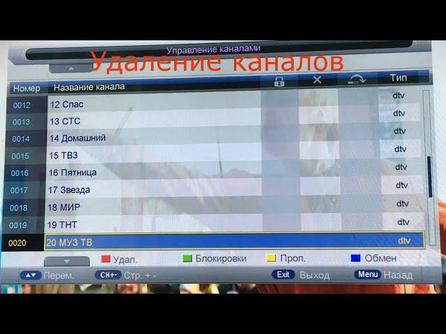 Телевизор LED Starwind SW-LED22BA202   Удаление и сортировка каналов