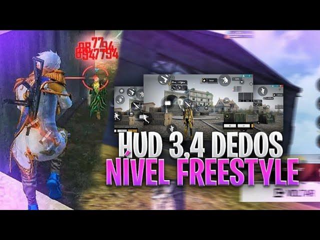 OS BRABOS!!  TOP 4 MELHORES HUD 3,4 DEDOS FREESTYLE FREE FIRE| HUD COMPLETO!