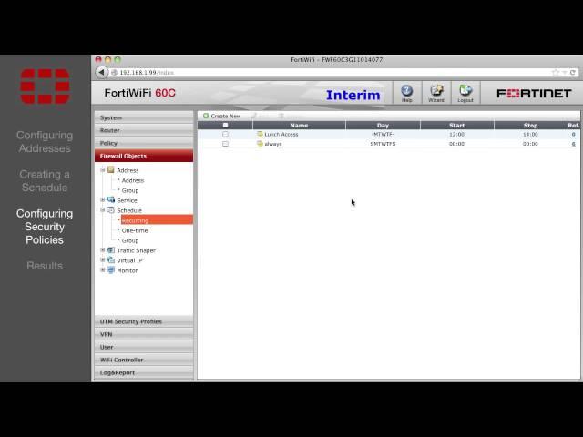 FortiGate Scheduled Access