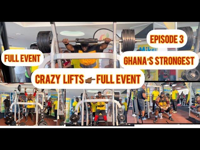 Ghana's strongest Episode 3 full events. pyramid bench press/squat/overhead press