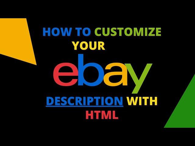 How To Customize Your ebay Listing Description With Html Code