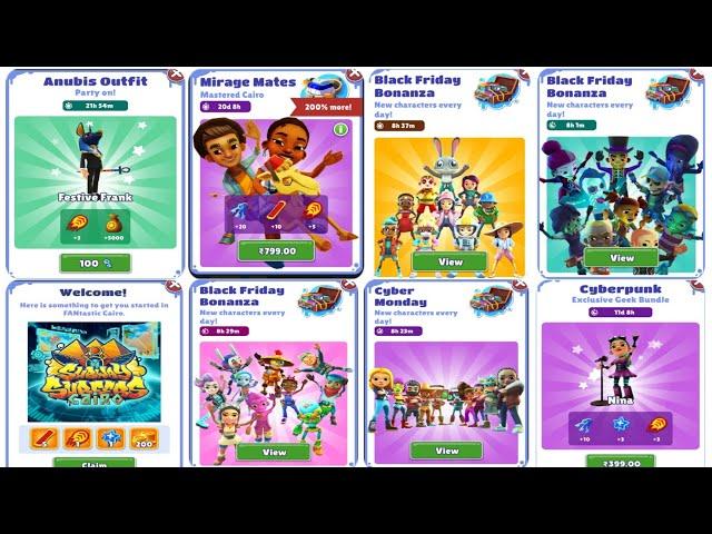 All Upcoming bundles of Subway Surfers New Update Cairo 2022 by Time Travel @AMSURFER