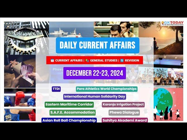 GKToday Current Affairs  22-23 December, 2024