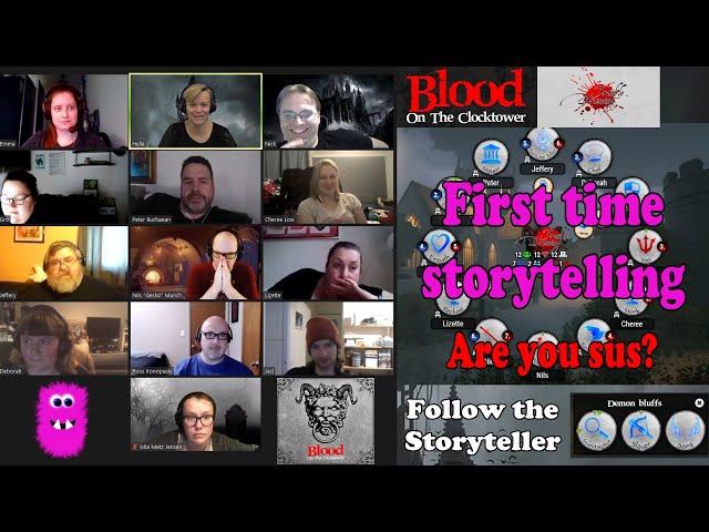 First time storytelling Blood on the Clocktower: Trouble Brewing with 12 players Game #1