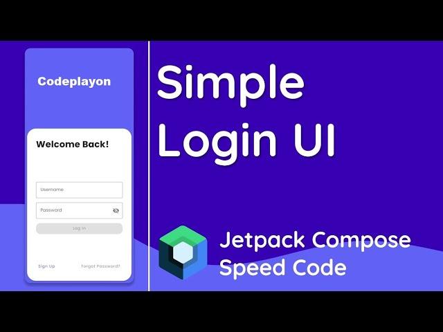 Jetpack Compose Login Screen | jetpack compose login ui code | Codeplayon