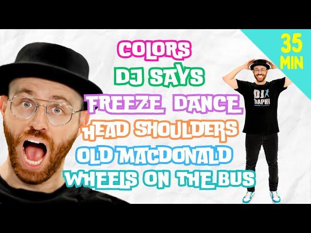 Head Shoulders, Freeze, Colors + more!  | DJ Raphi! Songs for Kids