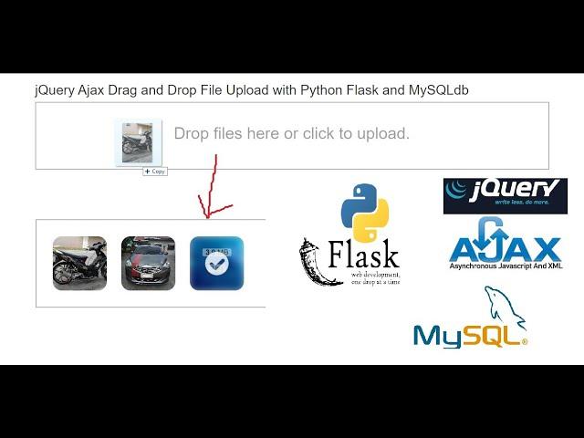 jQuery Ajax Drag and Drop File Upload with Python Flask and MySQLdb