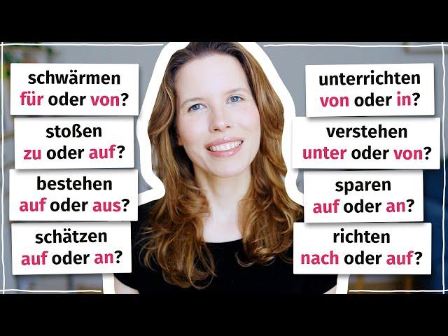 Verben mit 2 Präpositionen: Was ist der Unterschied? (Deutsch B2, C1)