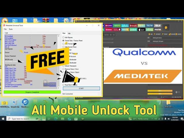 Any Phone Screen Lock Remove Free Tool  MediaTek and Qulcomm Frp Free Tool 100% working