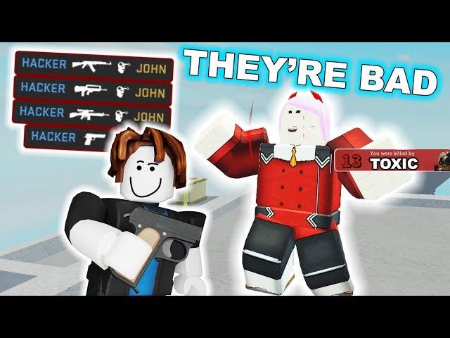 MAKING A HACKER RAGE QUIT, TOXIC PLAYERS | ARSENAL ROBLOX