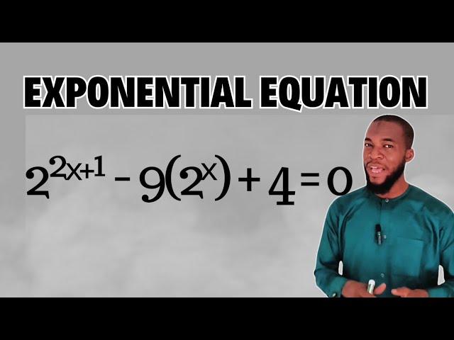 Exponential equation | 2²ˣ⁺¹ - 9(2ˣ) + 4 = 0