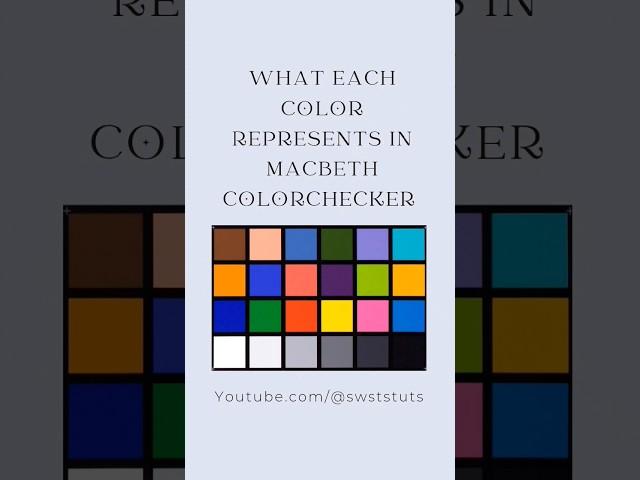 What each color represents in the macbeth colorchecker