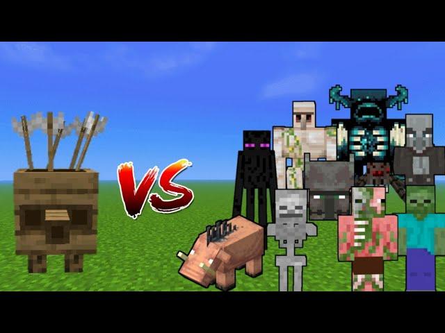 Wood Golem VS All Mobs in Minecraft