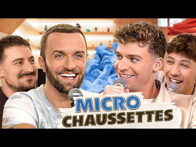 Léon Marchand et Squeezie en chaussettes (ft Freddy Gladieux & Oscar) - Micro Chaussettes #2