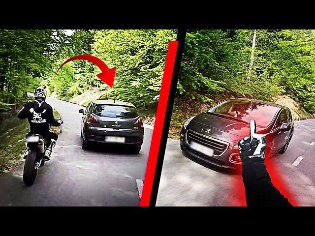 Supermoto battle on slippery road + angry guy