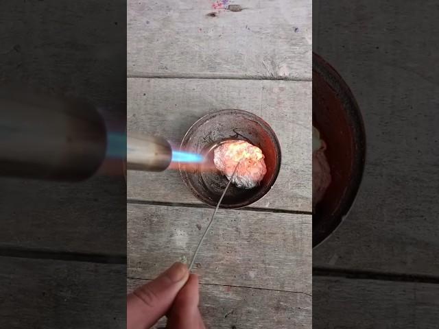 Aluminum foil melting!!! #aluminum#melting #casting #recycle #shorts