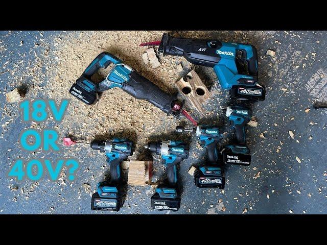 Makita XGT 40V VS  LXT 18V? Size, Weight and POWER TESTED! 3 Tools in One Video!