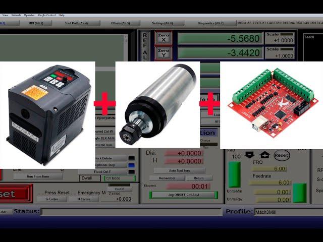 Настройка частотного преобразователя для шпинделя чпу. Подключение к плате  mach3 usb