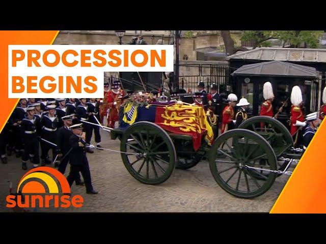 Watch: The Queen's funeral procession begins | Sunrise