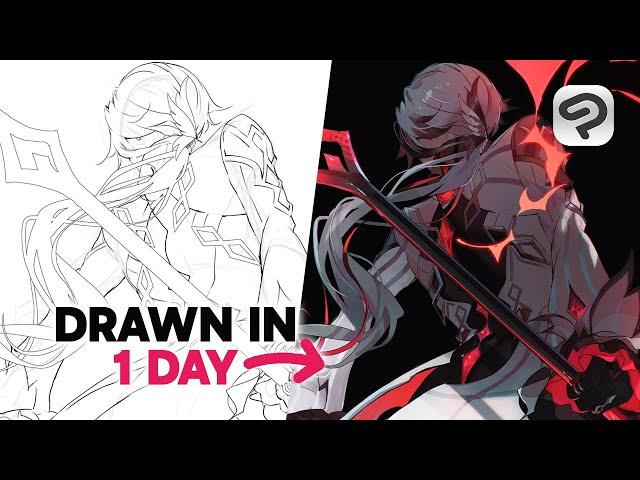 Get Better at Drawing in 1 Day?! Full Digital Art Process [Clip Studio Speedpaint]