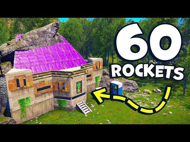 DOUBLE BUNKER in NEW ROCK [60 ROCKETS] - rust base design