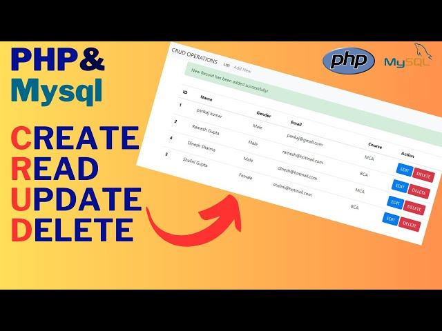 PHP CRUD (Create, Read, Update, Delete) Operations with MYSQLi Database