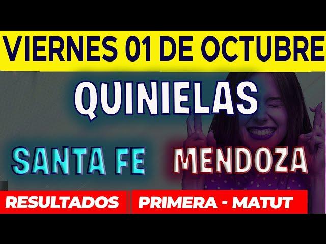 Quinielas Primera y matutina de Santa fé y Mendoza Viernes 1 de Octubre