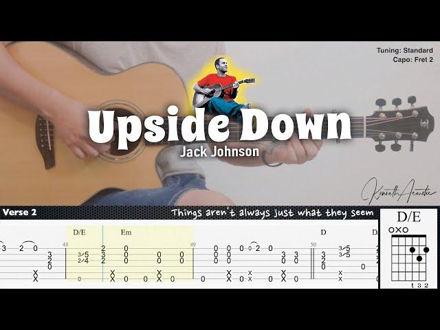 Upside Down - Jack Johnson | Fingerstyle Guitar | TAB + Chords + Lyrics