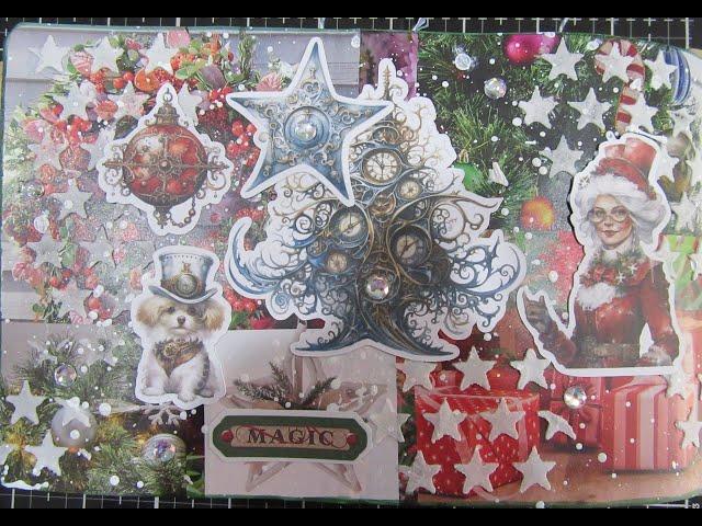 Mixed media Christmas art journal page