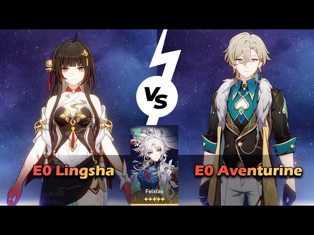 E0 Lingsha vs E0 Aventurine x E0 Feixiao | Comparison | MOC12 | HSR | V2.5 |