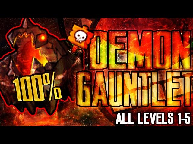 [DEMON GAUNTLET] ALL LEVELS 100% [LEVEL 1-5] - GEOMETRY DASH 2.1 [THE LOST GAUNTLETS]