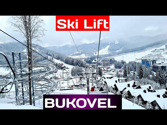 Bukovel ski lifts/Bukovel view from ski lifts.