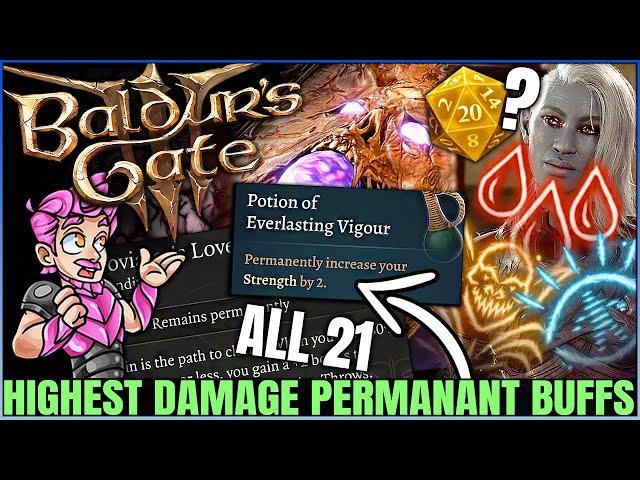 Baldur's Gate 3 - All 21 PERMANANT BUFFS Guide - Stat Increases, Most Powerful Damage Buffs & More!