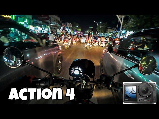 Dji action 4 night mode check #dji #motovlog #djiaction4