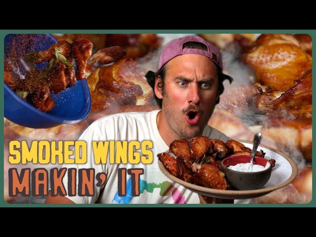 SMOKED CHICKEN WINGS with Homemade Blue Cheese | Makin' It! | Brad Leone