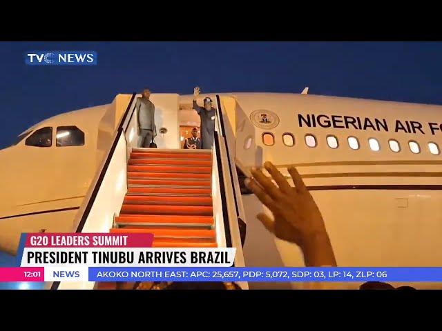 President Tinubu Arrives Brazil For G20 Leaders Summit