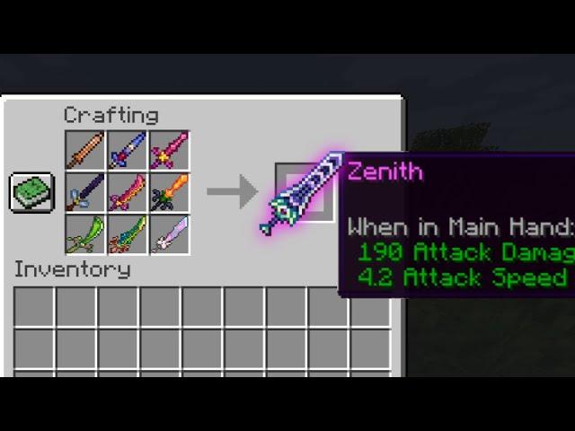 Crafting the Zenith in MINECRAFT??? (cursed terraria meme)