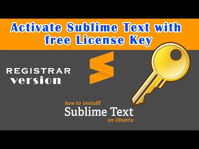 How to activate Sublime Text with free License Key