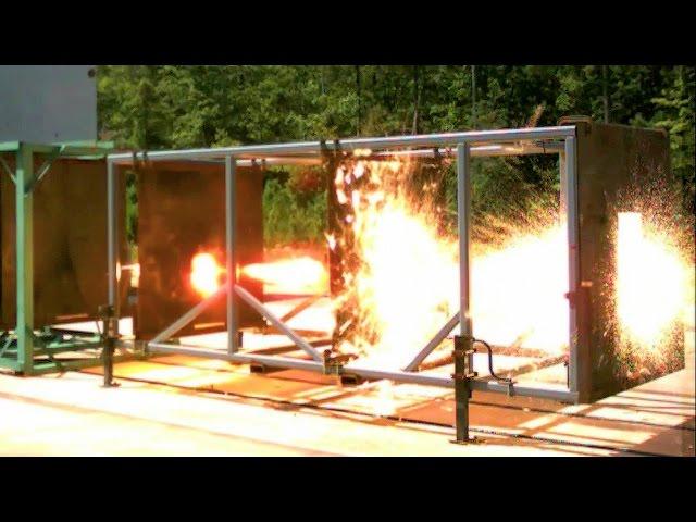 Electromagnetic Railgun Firing Hypervelocity Projectile @ Mach 7