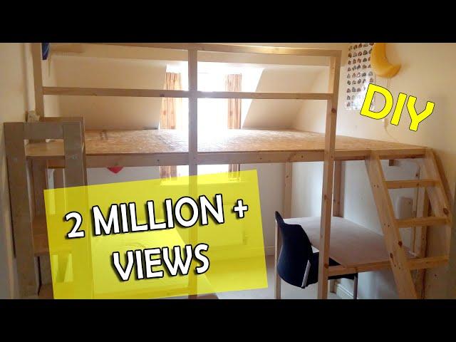 HOW TO MAKE A LOFT BED BUNKBED LARGE DIY LOFTBED CONSTRUCTION WALL TO WALL £100