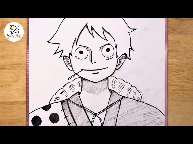 How to draw Monkey D. Luffy || Best anime drawing tutorial || Easy drawing step by step.